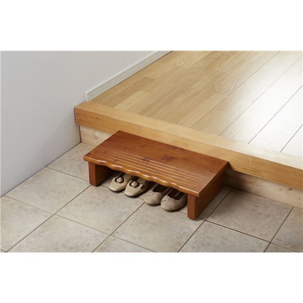天然木玄関台(踏み台/ステップ) 幅60cm 購入 アジャスター付き 玄関台