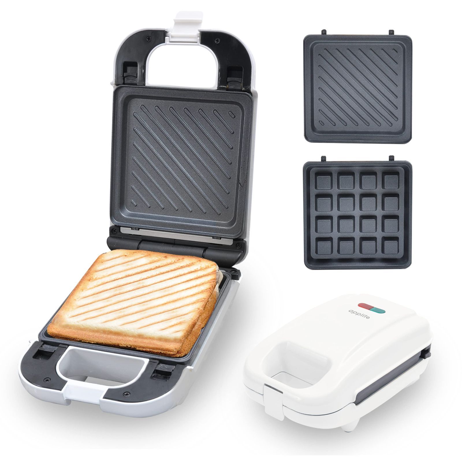 新品 applife 2in1 着脱式 ホットサンドメーカー&ワッフル 新品 applife 2in1 着脱式 ホットサンドメーカー&ワッフル