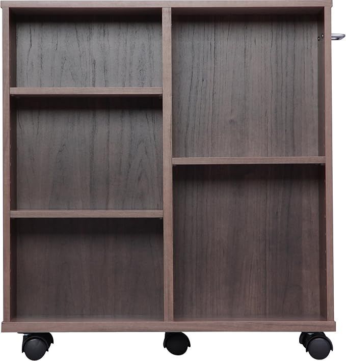 アイリスオーヤマ 棚 キッチンワゴン カート 収納 収納棚 棚 おしゃれ ラック 調味料ラック おもちゃ キッチン 収納 棚 カート 本棚 幅60×奥行26×高さ65cm 取っ手 キャスター付き ブラウン SYR-6