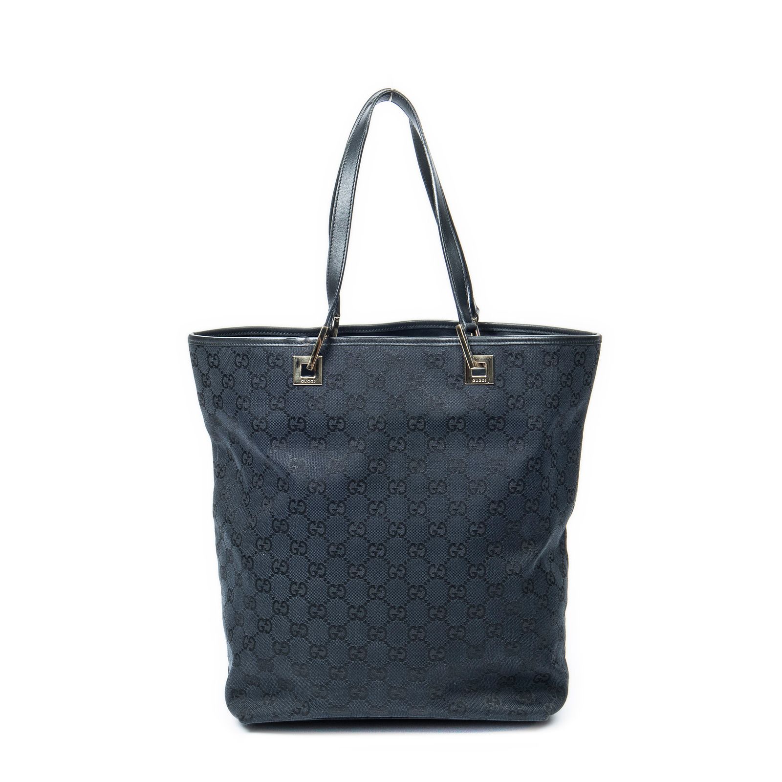 GUCCI グッチオープントート黒GGキャンバスA DECORATOM_COM_BR