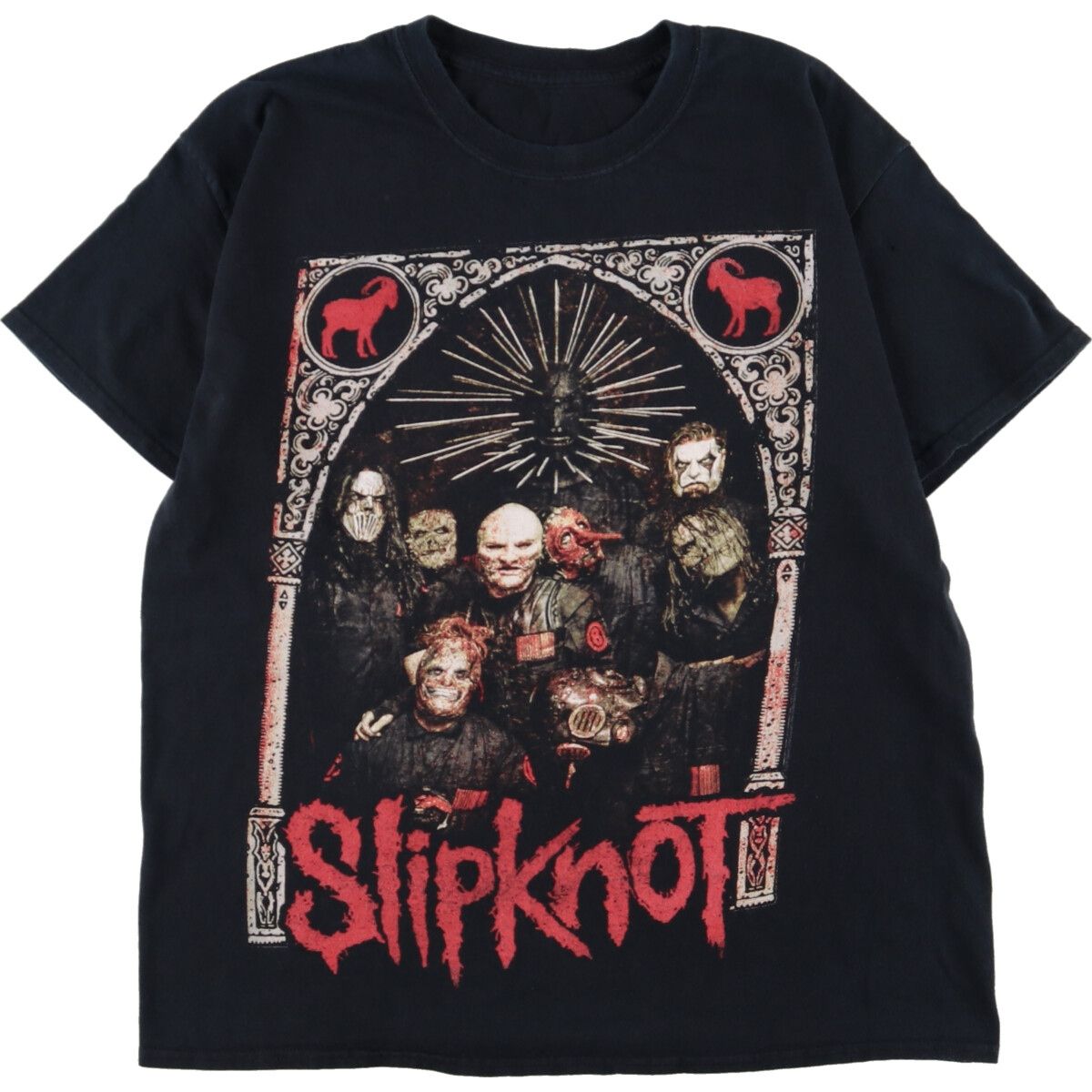 不明着丈SLIPKNOT スリップノット 両面プリント バンドTシャツ バンT