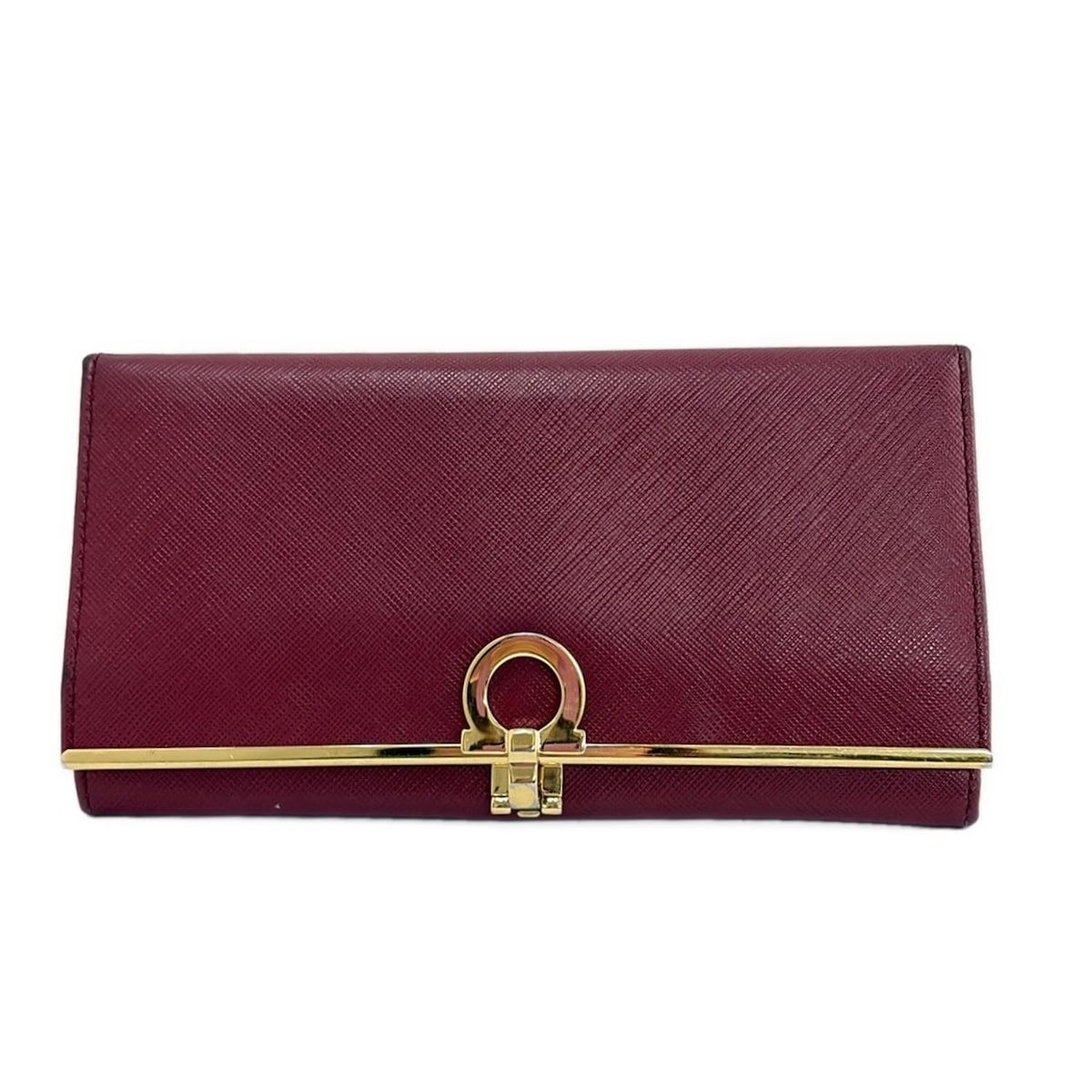 FERRAGAMO|SalvatoreFerragamo サルバトーレフェラガモ 長財布 ガンチーニ ボルドー レザー