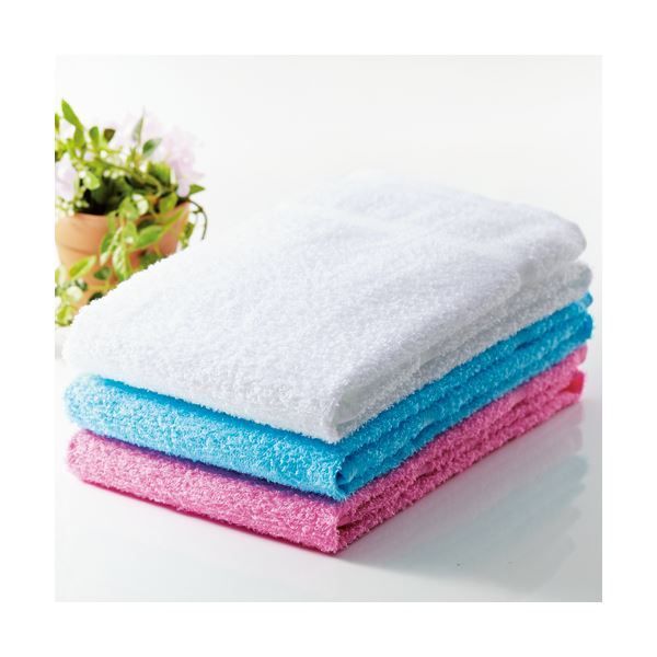 まとめ 抗菌防臭ボーダーフェイスタオル ピンク 1パック 2枚 ×20セット