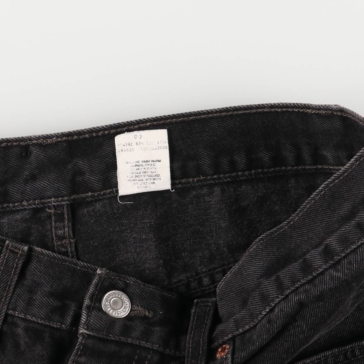 ブラックデニム テーパードデニムパンツ