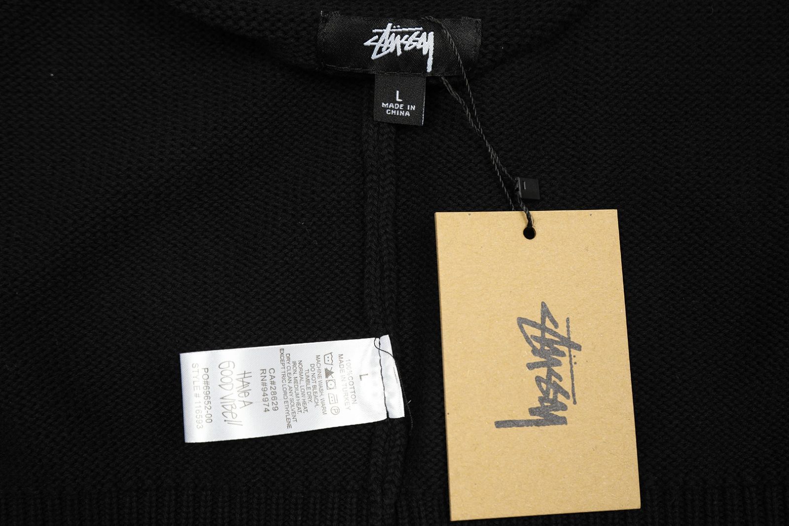 STUSSY CURLY SWEATER ニットセーターユニセックス 黒 - 三木ショップ