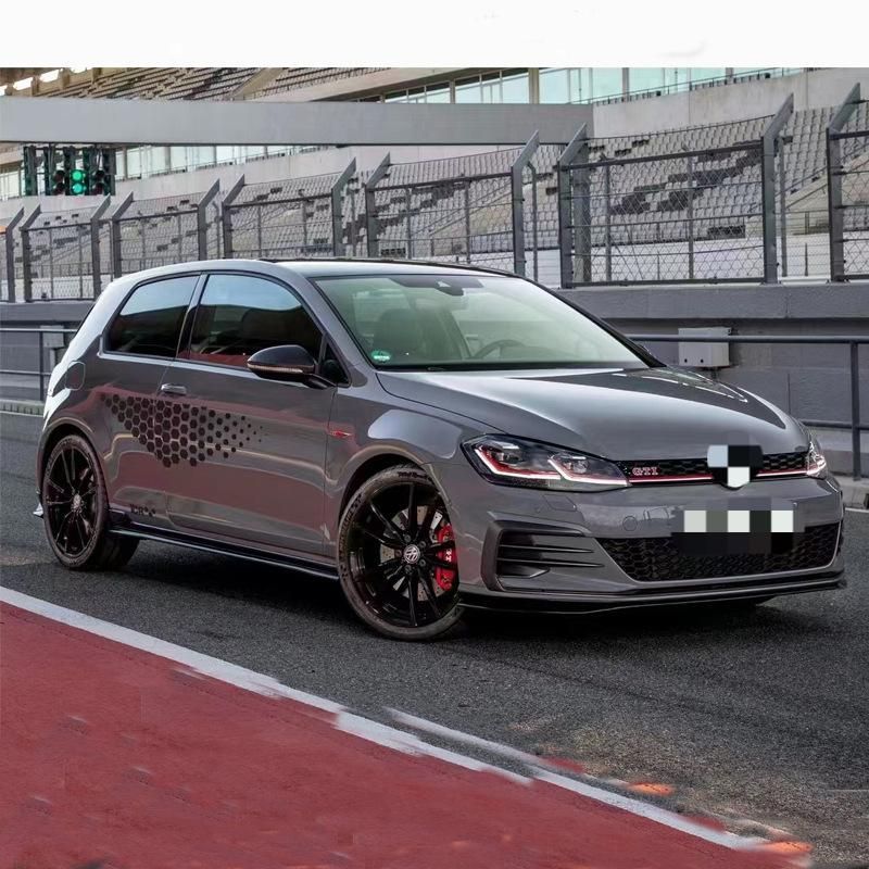 VW ゴルフ7.5 GTI TCR対応 フルエアロ3点セット フロントリップ＋リアディフューザー＋リアウイング ABS製 カスタム 外装パーツ グロスブラック DL14LYX人気注目