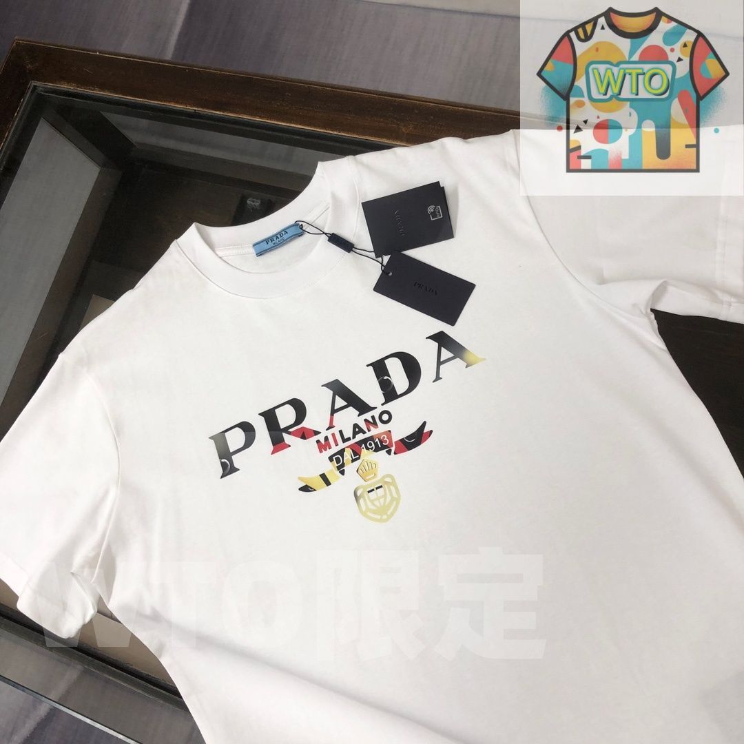 本日限定特価】PRADA 春夏 ロゴプリントTシャツ [本日特価|新品