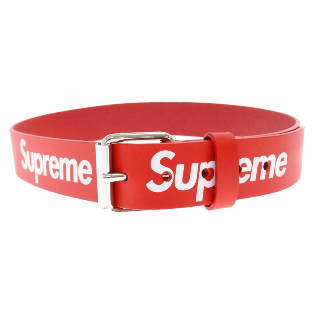 Supreme シュプリーム 【美】リピートロゴベルトプリント レザー M-