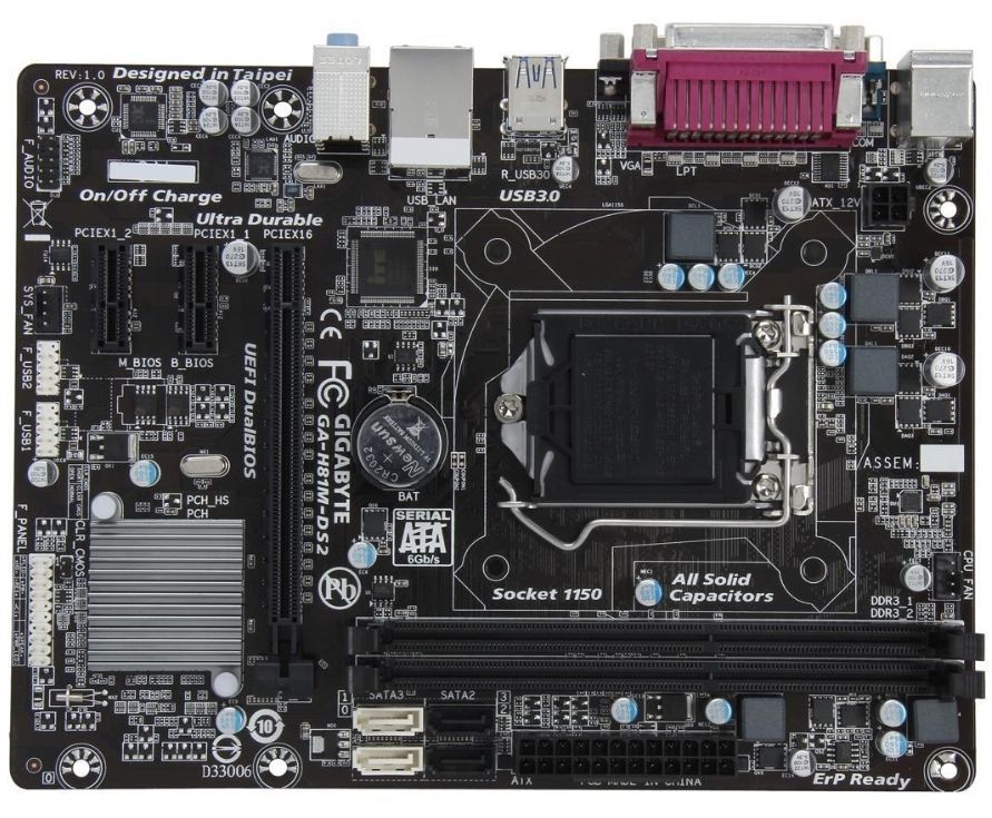 激安大特価，品質保証 GIGABYTE GA-H81M-DS2 LGA 1150 Intel H81 SATA 6Gb/s USB 3.0 Micro ATX Intel Motherboard CPU