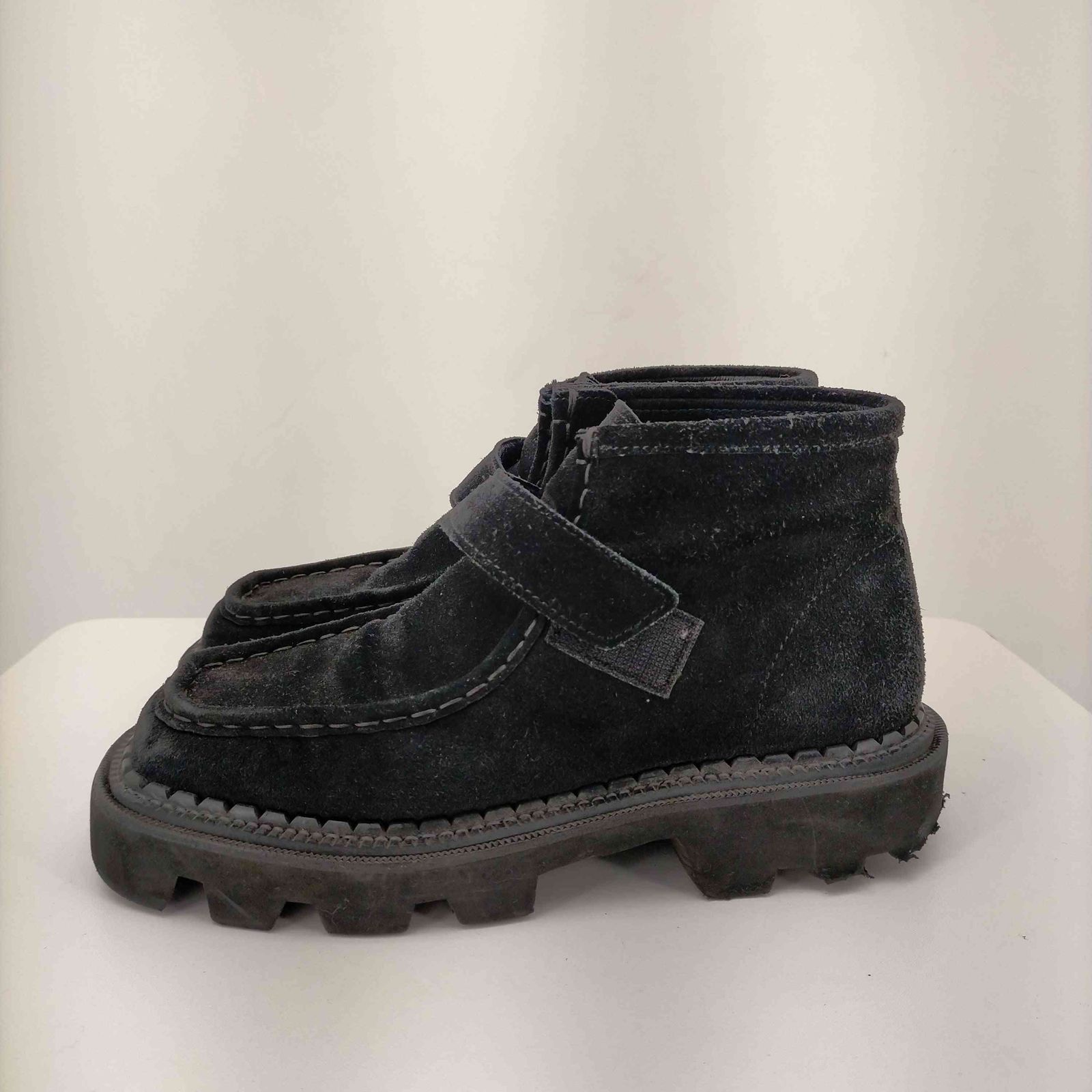 Maison Special タンクソールスウェードベルクロモカシンシューズ 黒 Maison Special タンクソールスウェードベルクロモカシンシューズ 黒