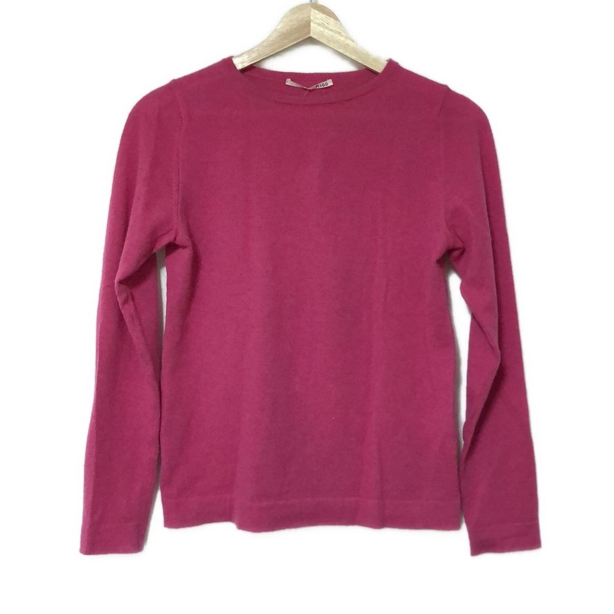 品質保証で、高速配送！ n100 エヌワンアンドレッド 長袖セーター レディース - ピンク クルーネック 【期間限特別価格】