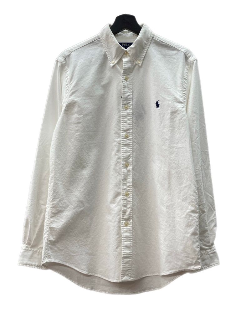 ラルフローレン RalphLauren POLO BUTTONDOWN SHIRT ボタンダウン シャツ CUSTOM FIT 刺繍 長袖 白 長袖シャツ ワンポイント ホワイト Mサイズ 104MT-2085