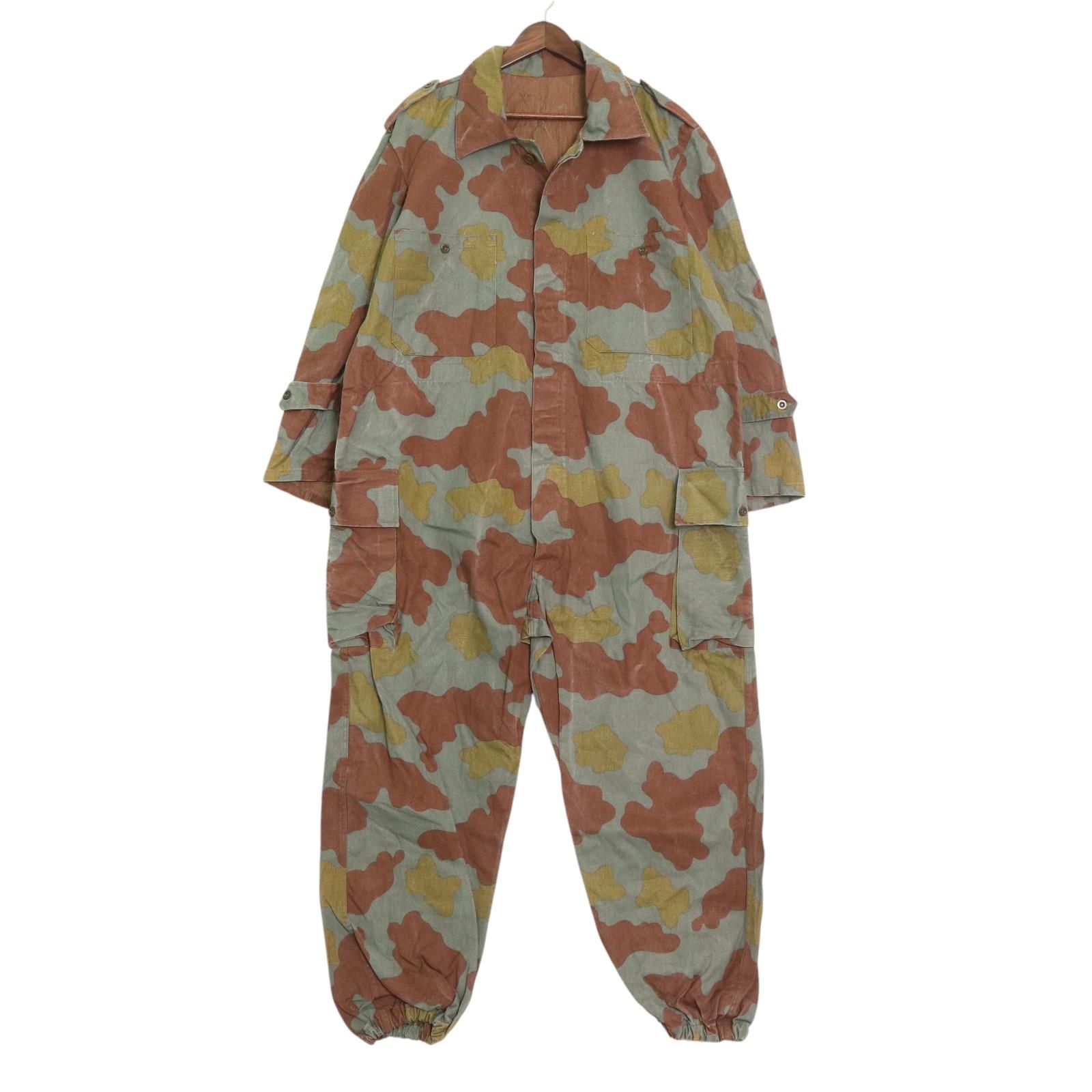 80年代 イタリア軍 サンマルコカモ ジャンプスーツ オールインワン ユーロ ミリタリー ブラウン メンズ M相当 古着 A 4939