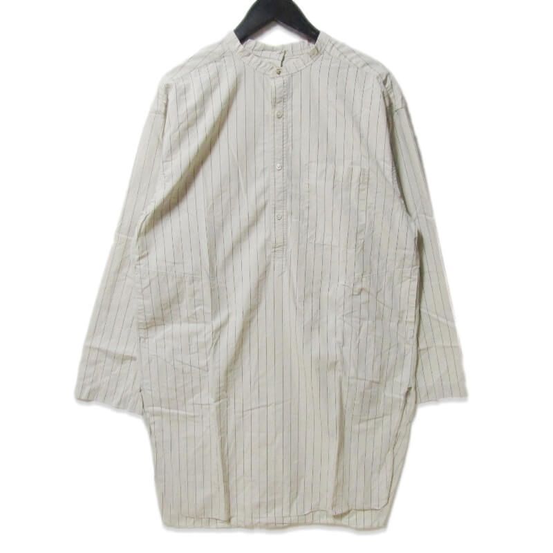 OLD JOE ジョー バックプラケット バンド シャツ BACK-PLACKET BAND COLLAR ペンシルストライプ ナチュラル 16.5 27109477