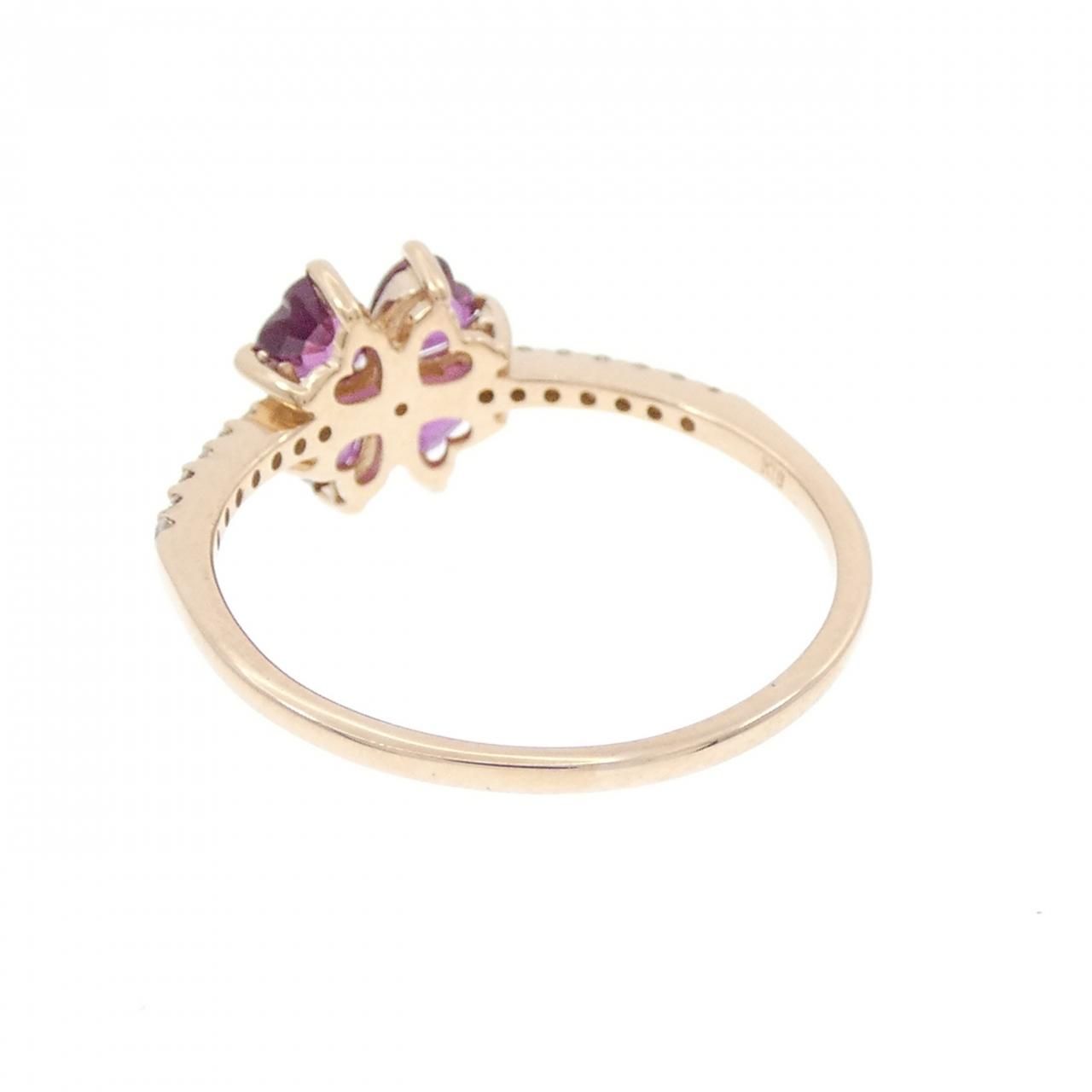 K18PG ハート×フラワー ルビー リング 0.89CT - メルカリ 