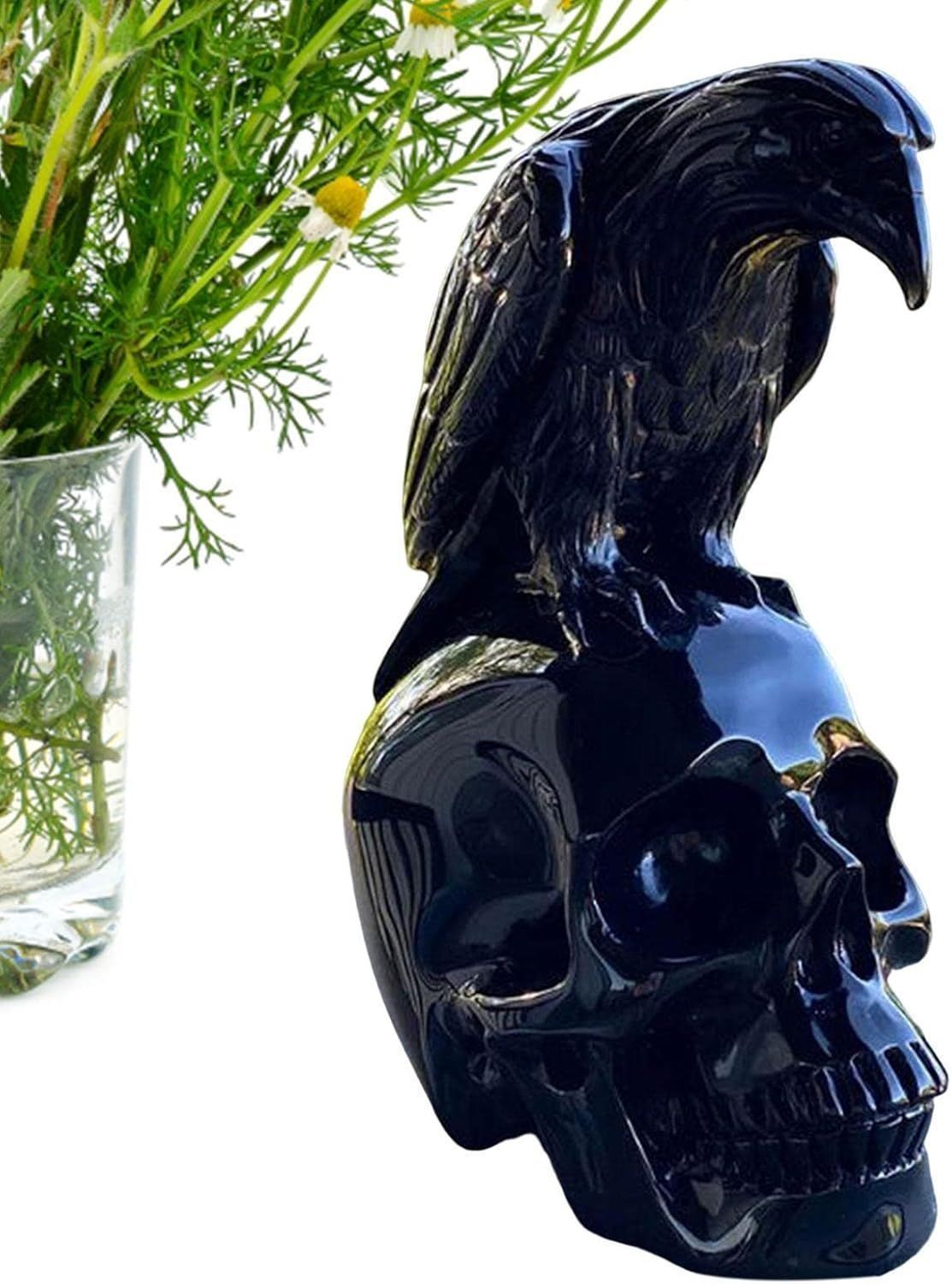カラス ガイコツ ドクロ 頭蓋骨 インテリア 装飾 置物 ハロウィン ハロウィーン 仮装 パーティー スケルトン 不気味 レイヴン ホームデコレーション 黒 置物 オーナメント ハロウィン カラス 置物 骨 カラスハロウィン 置物スカル特殊雑貨個性