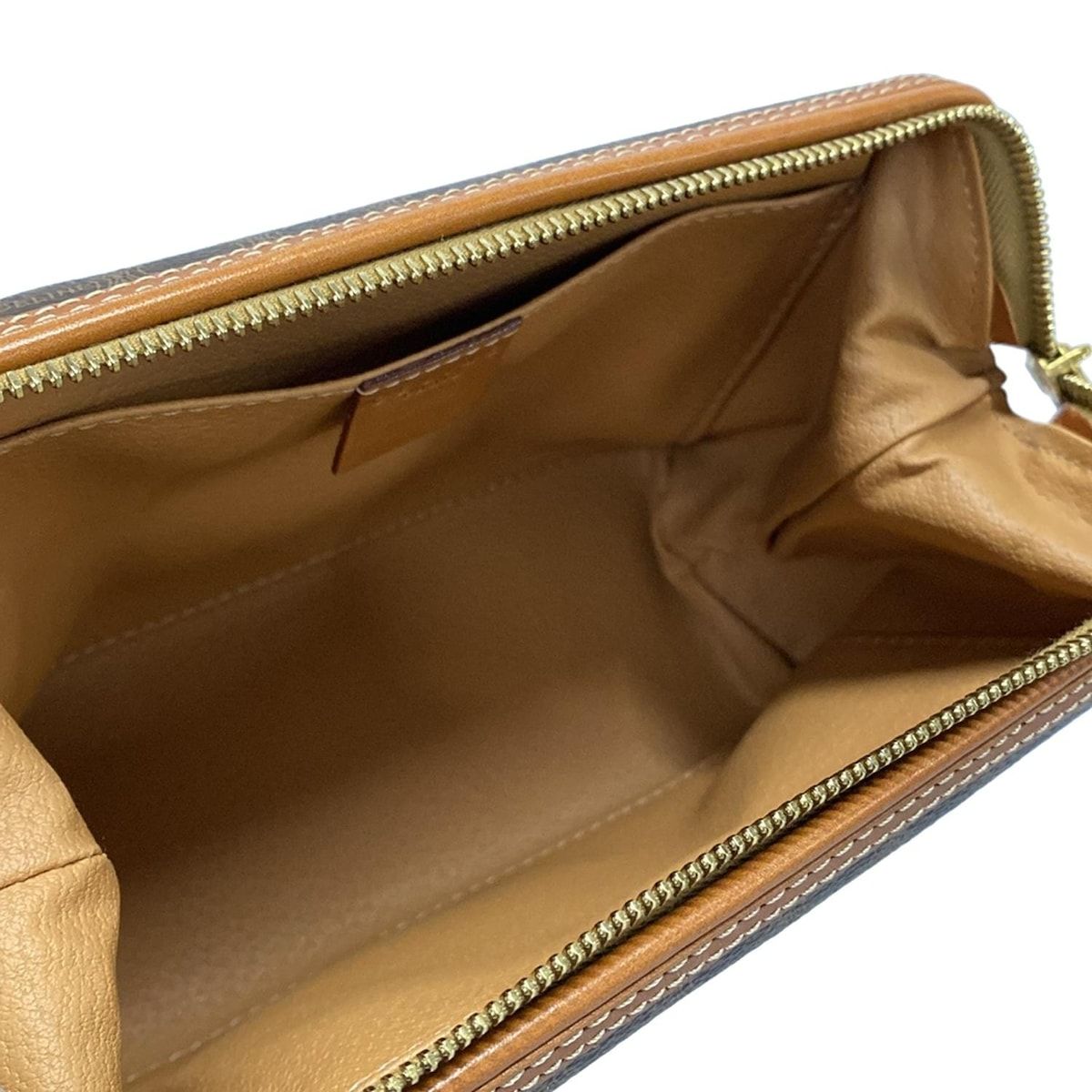 CELINE(セリーヌ) ポーチ美品 マカダム柄 ダークブラウン×ブラウン  