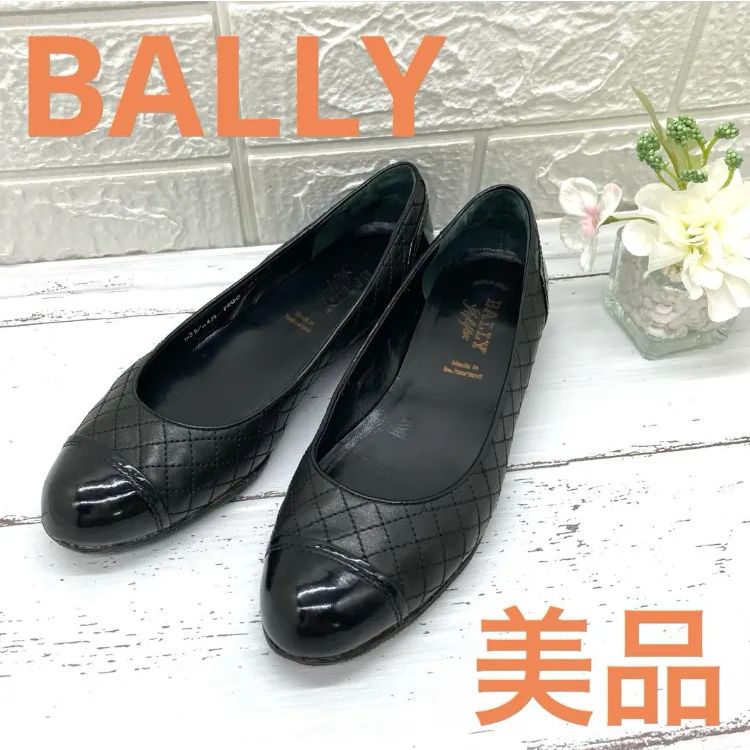 最終価格！未 使 用 BALLY バリー フラットシューズ バリー バリリーナ：レザーバレリーナ、ストラップ付きスクエア