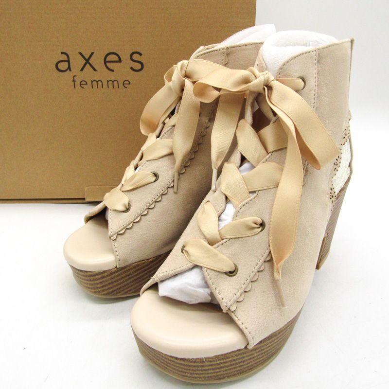 アクシーズファム レースアップブーサン サンダル 未使用 TL622X72 靴 シューズ レディース Mサイズ ベージュ axes femme  【中古】 - メルカリ