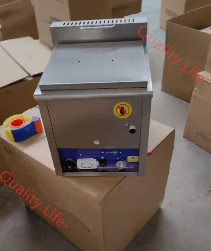 卓上ガスフライヤー 一槽式 15L 揚げ物天ぷら サーモスタット 温度調節機能付き LPガス式|業務用