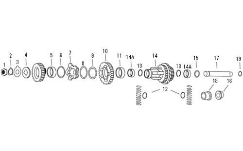 4速ミッション カウンターシャフト＆コンポーネント 【5】：1st and reverse gear countershaft bushing 48-86
