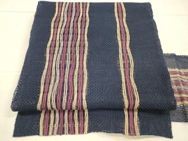 平和屋着物＊夏物 八寸名古屋帯 間道 正絹 DAAY8029cm