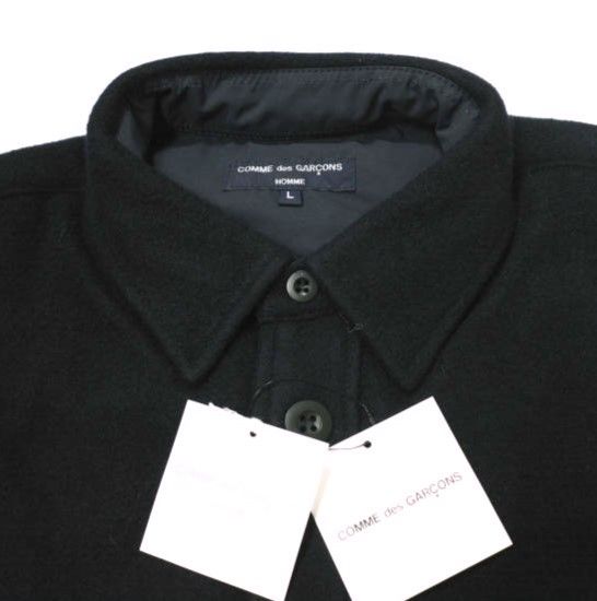 新品 COMME des GARCONS HOMME コムデギャルソンオム 21AW 日本製 WOOL CPO SHIRT バックキルティング ウール シャツジャケット HH-B030 L NAVY 定価39,600円 トップス g16520 - メルカリ