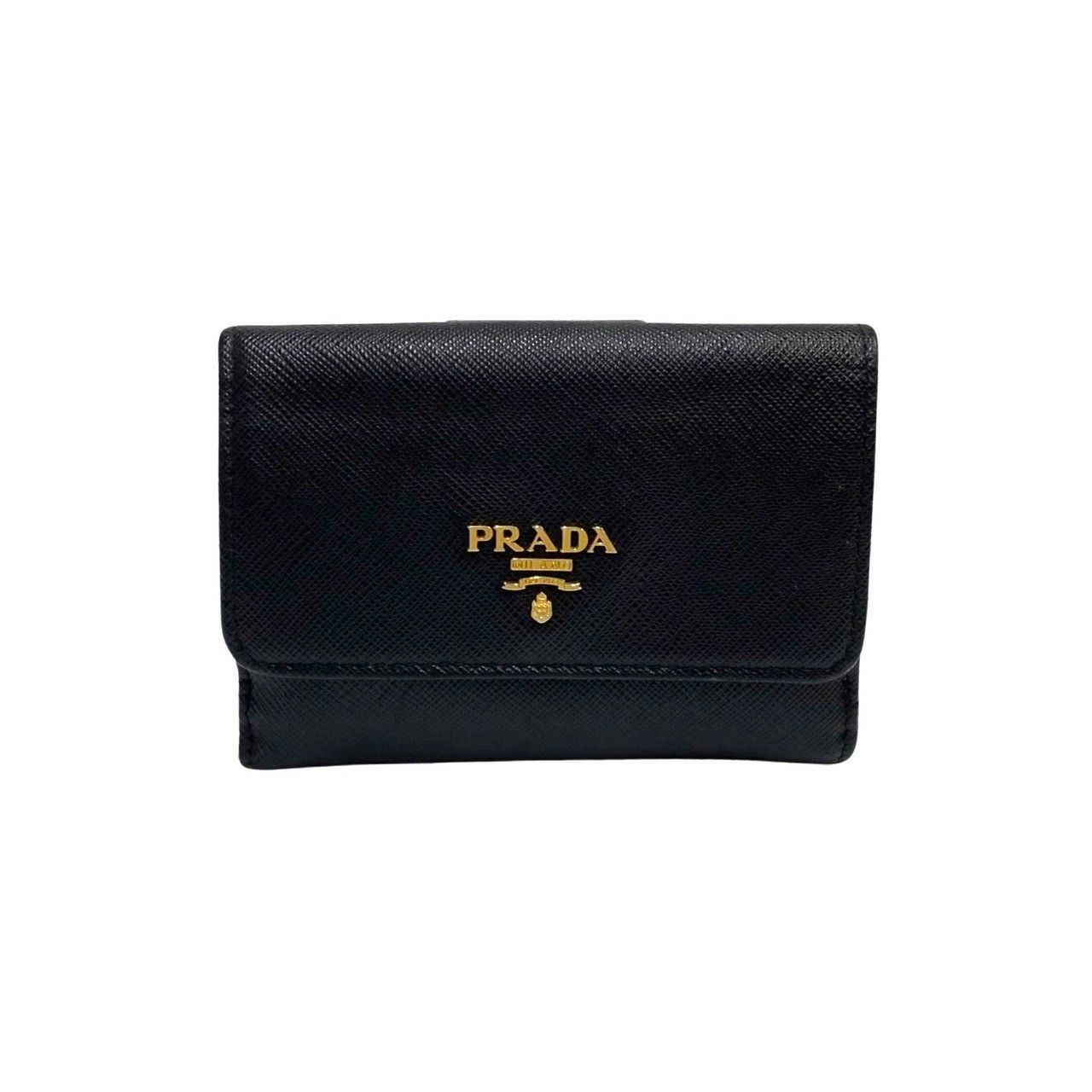 極 美品 保存箱 カード付 PRADA プラダ ロゴ 金具 サフィアーノ レザー ...