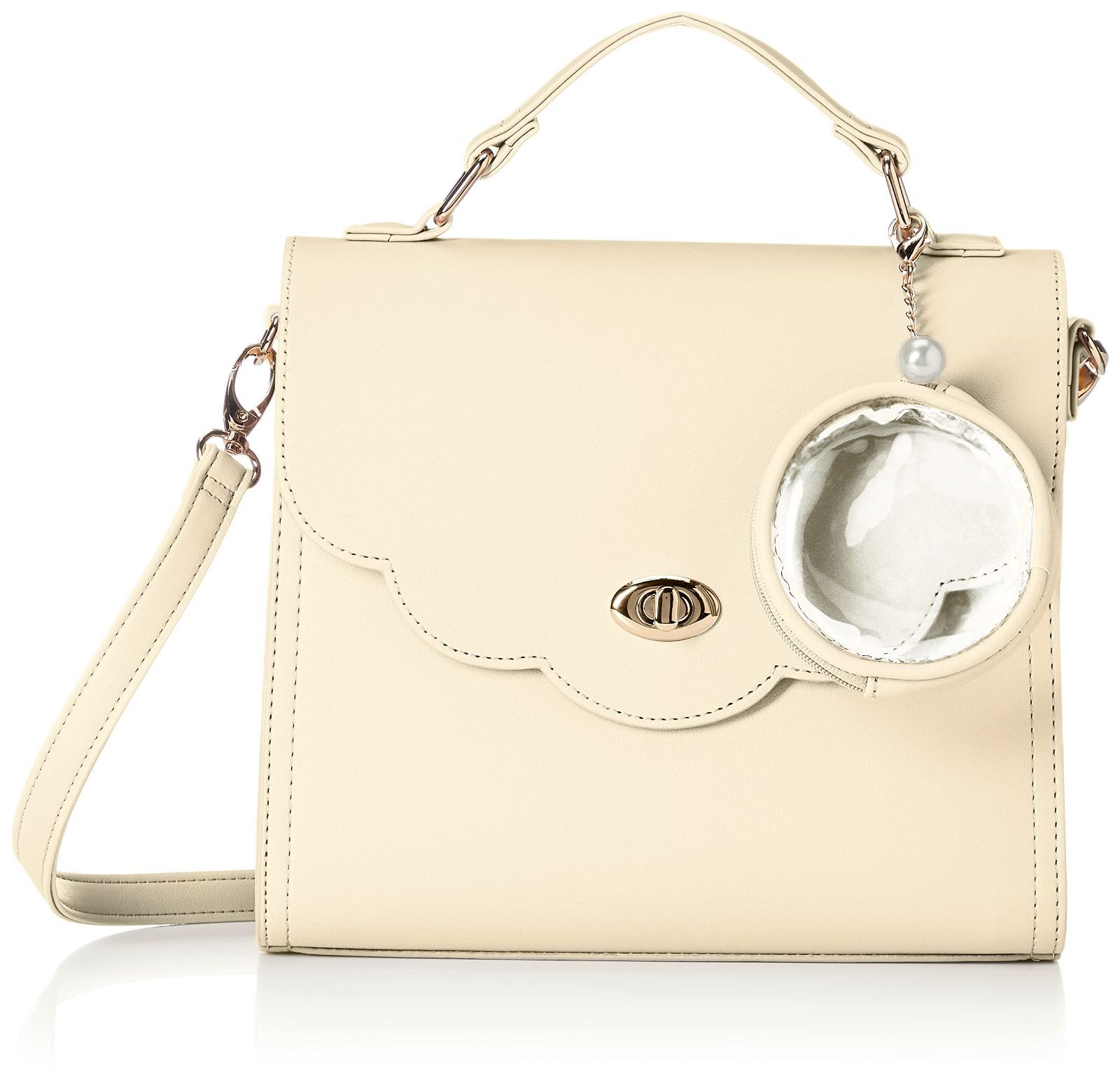 Size F_Color オフホワイト ウィゴー 2WAY スカラップ ショルダーバッグ 痛バ クリアバッグ 痛バッグ デコバッグ バッグ 鞄 推し活 推し活グッズ 推し活バッグ ライブ イベント お出かけ 普段使い デイリー ガーリー 韓国 春 夏 秋