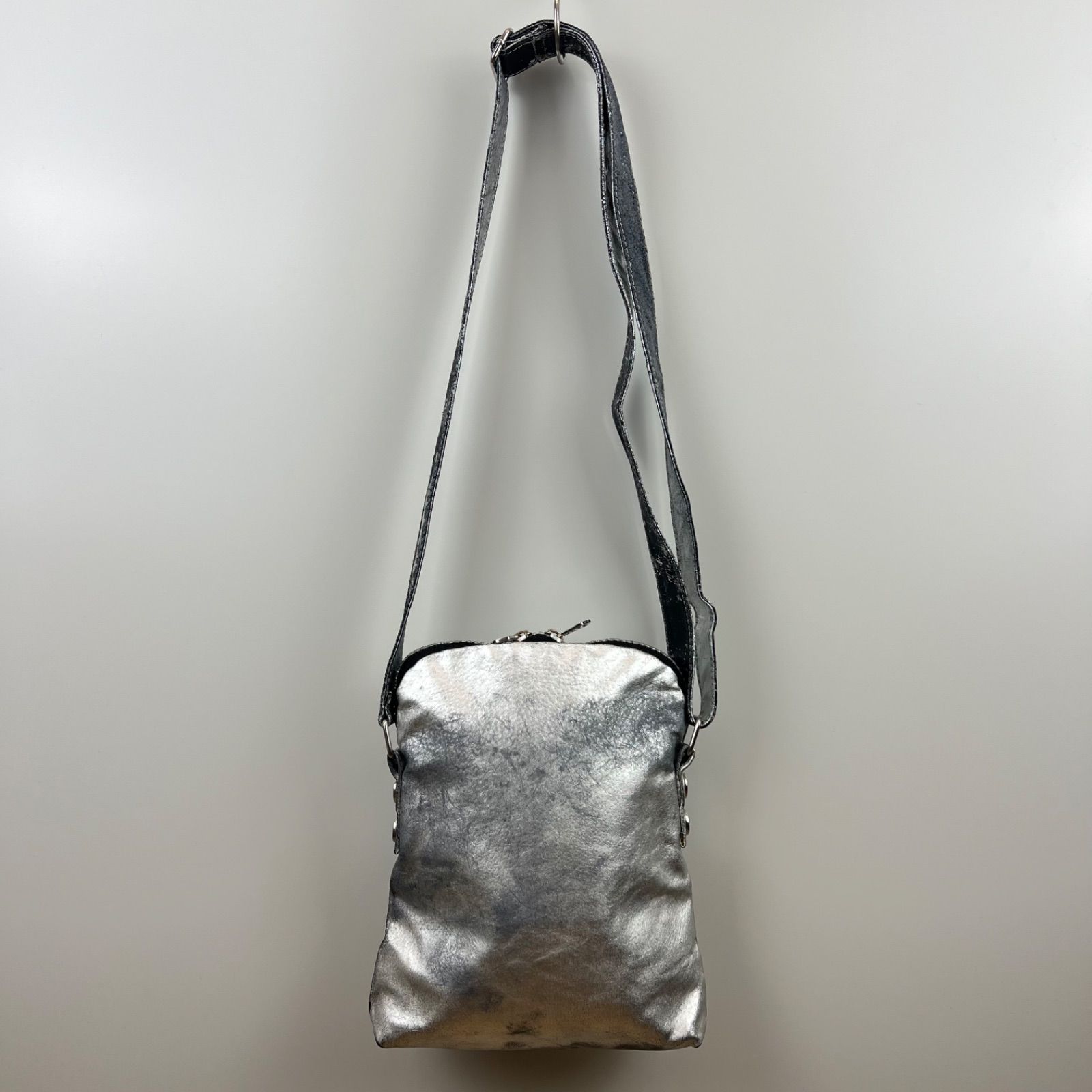 DIESEL 00s cyber LST liquid space team metallic shoulder bag