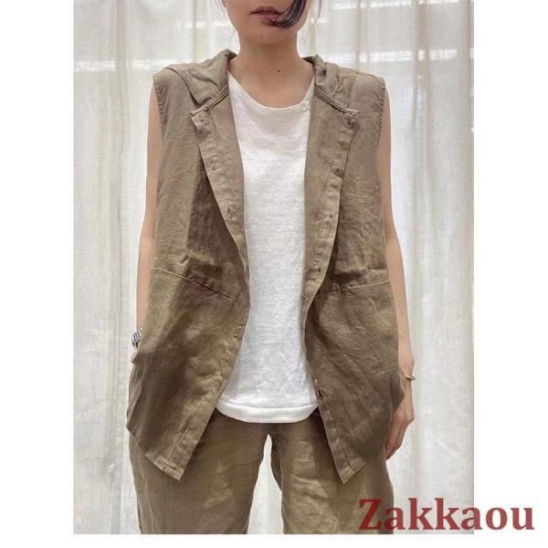 ゴリ麻ベスト CAMBIO(カンビオ)】Japanese Fabricケーブルキルティングノー