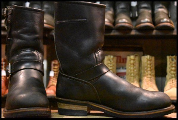 8.5D PT91刺繍 98年 レッドウィング 8270 ナイフポケット エンジニア 黒 ブラック スチールトゥ ブーツ redwing HOPESMORE FI187