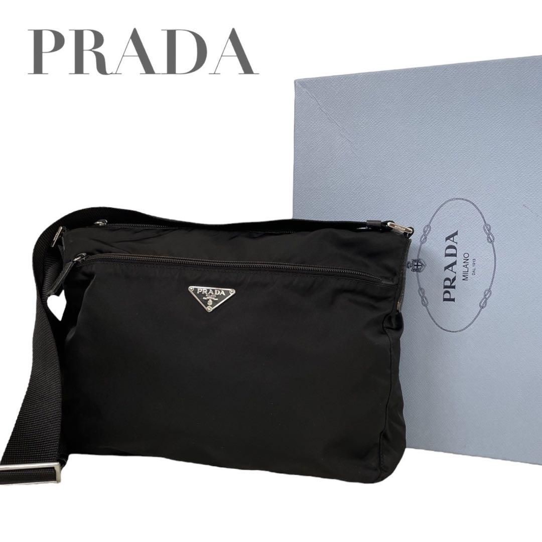 極美品 プラダ 三角ロゴ ナイロン メッセンジャー ショルダーバッグ