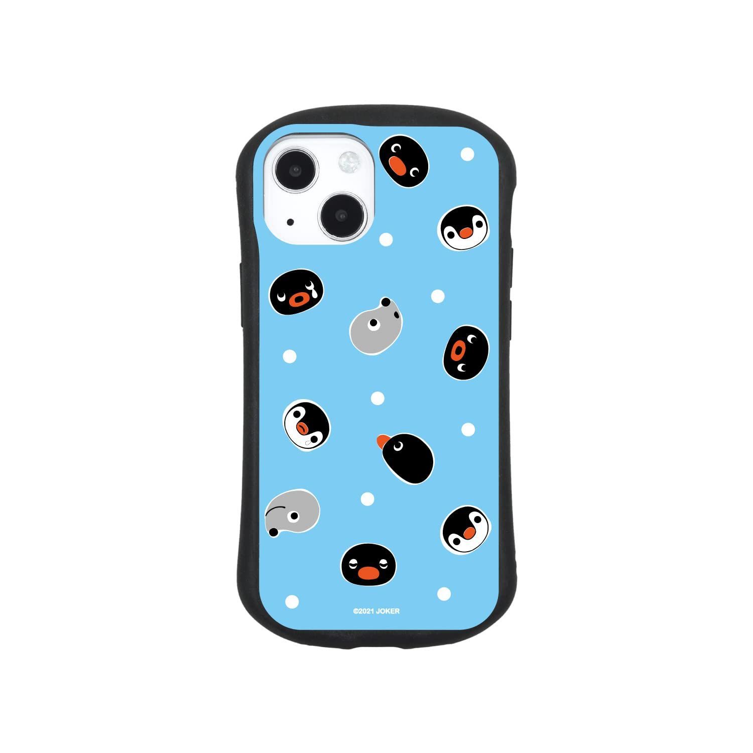 【在庫処分】iPhone13(6.1インチ)対応 ピングー ハイブリッドガラスケース 総柄 グルマンディーズ PG-76C