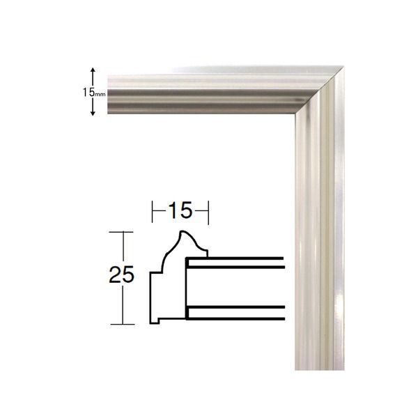 デッサン額縁/フレーム 【四ツ切サイズ 424&times;348mm】 シルバー 壁掛けひも付き 化粧箱入り 5002