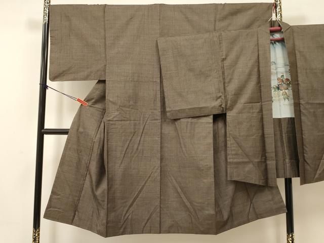 平和屋着物●男性 本場大島紬 アンサンブル 純泥染め 手織り100亀甲 総詰 會田織物謹製 証紙付き 正絹 逸品 未使用 AAAU8415zg 平和屋着物○男性 本場大島紬 アンサンブル 純泥染め 手織り100亀甲 総