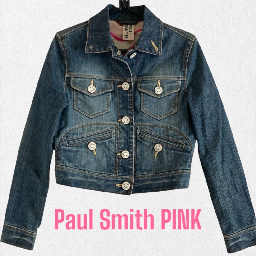 美品】Paul Smith PINK ポールスミスピンク デニムジャケット Gジャン 