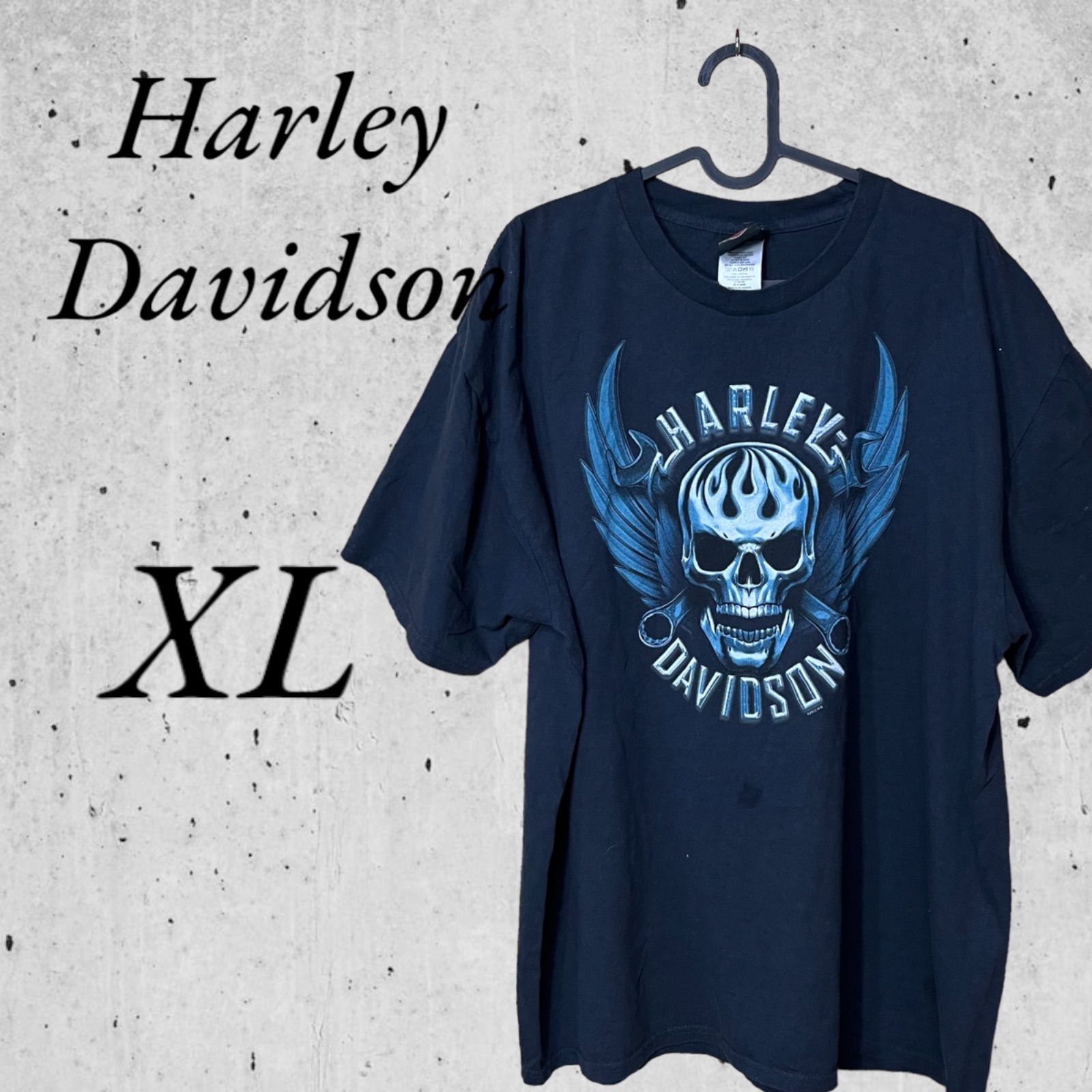 ハーレーダビッドソン Tシャツ Harley Davidson スカルウィング XL