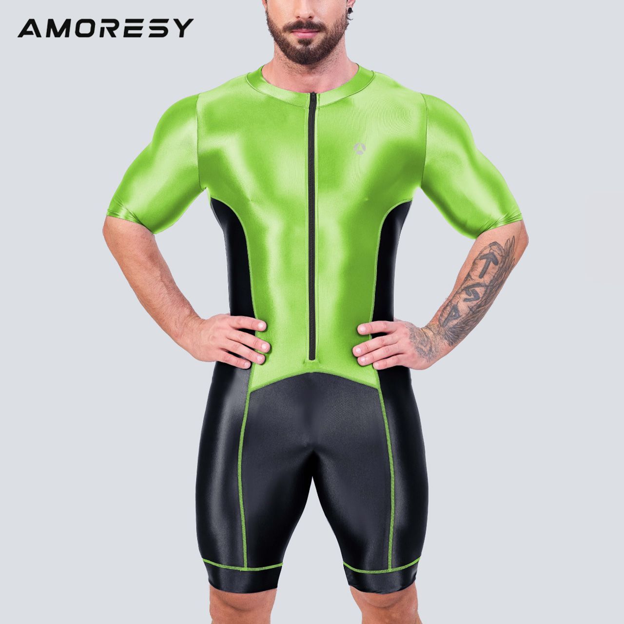 AMORESY ボディスーツ アンダースーツ ジャンプスーツ レーシング