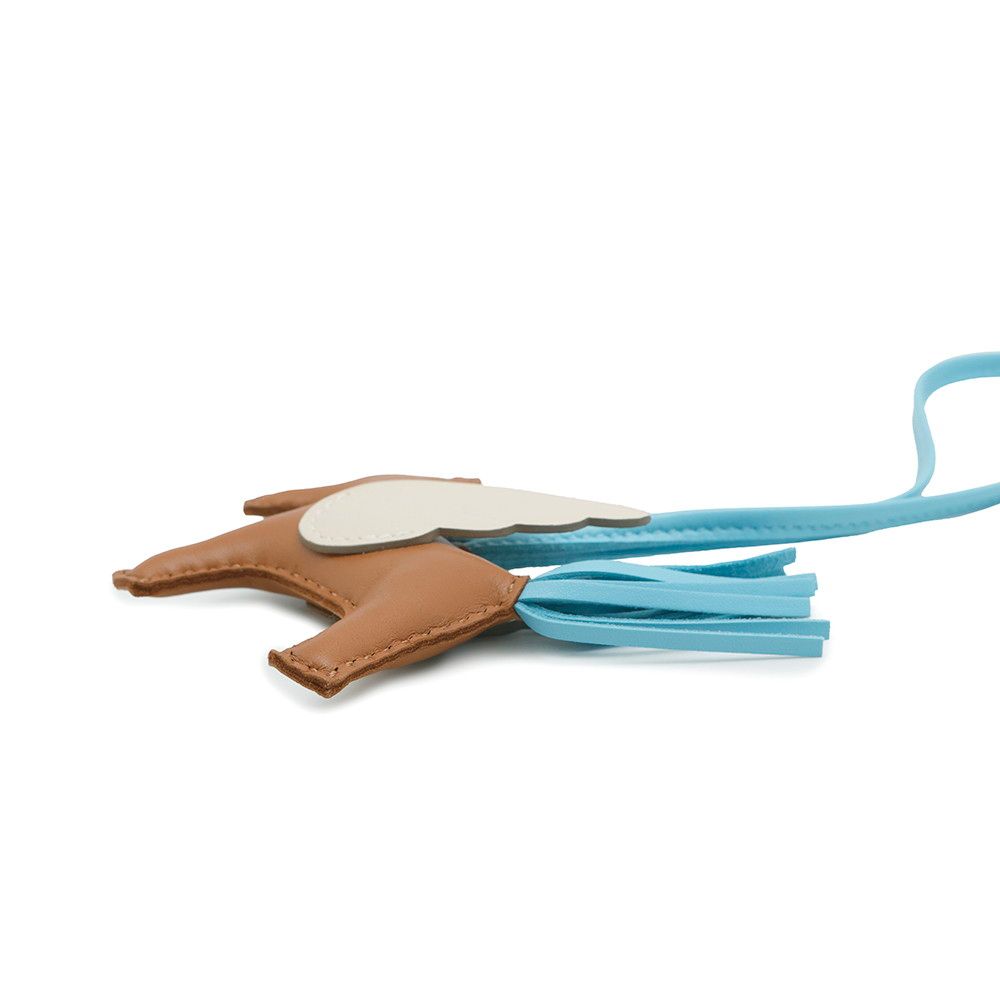 エルメス バッグチャーム ロデオPM ペガサス ゴールド/セレステ/クレ  