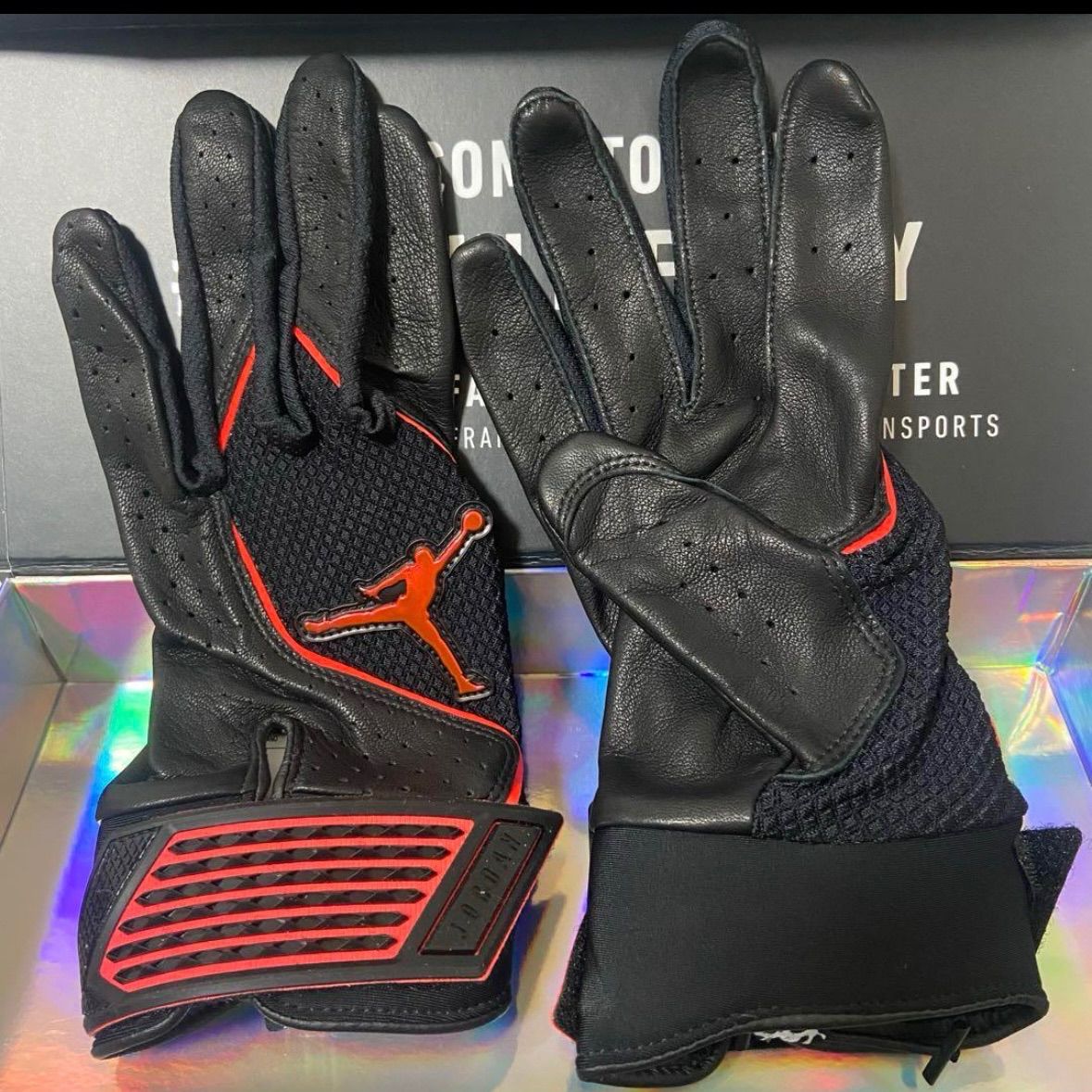 NIKE Jordan Fly Elite 黒色×赤色 バッティンググローブ ☆ ナイキ
