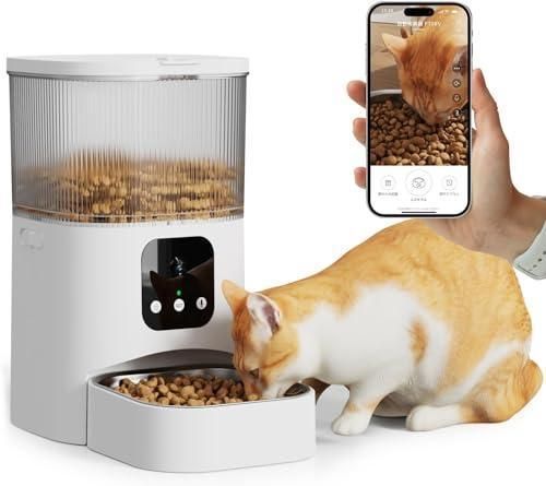 自動給餌器 猫 犬 タイマー機能 スマホ遠隔操作 手入れ簡単 ステンレスボウル付