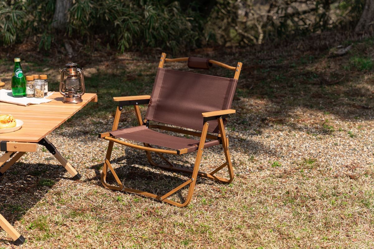送料無料】DO・350 1人掛けアウトドア折りたたみチェア 天然木 木目調