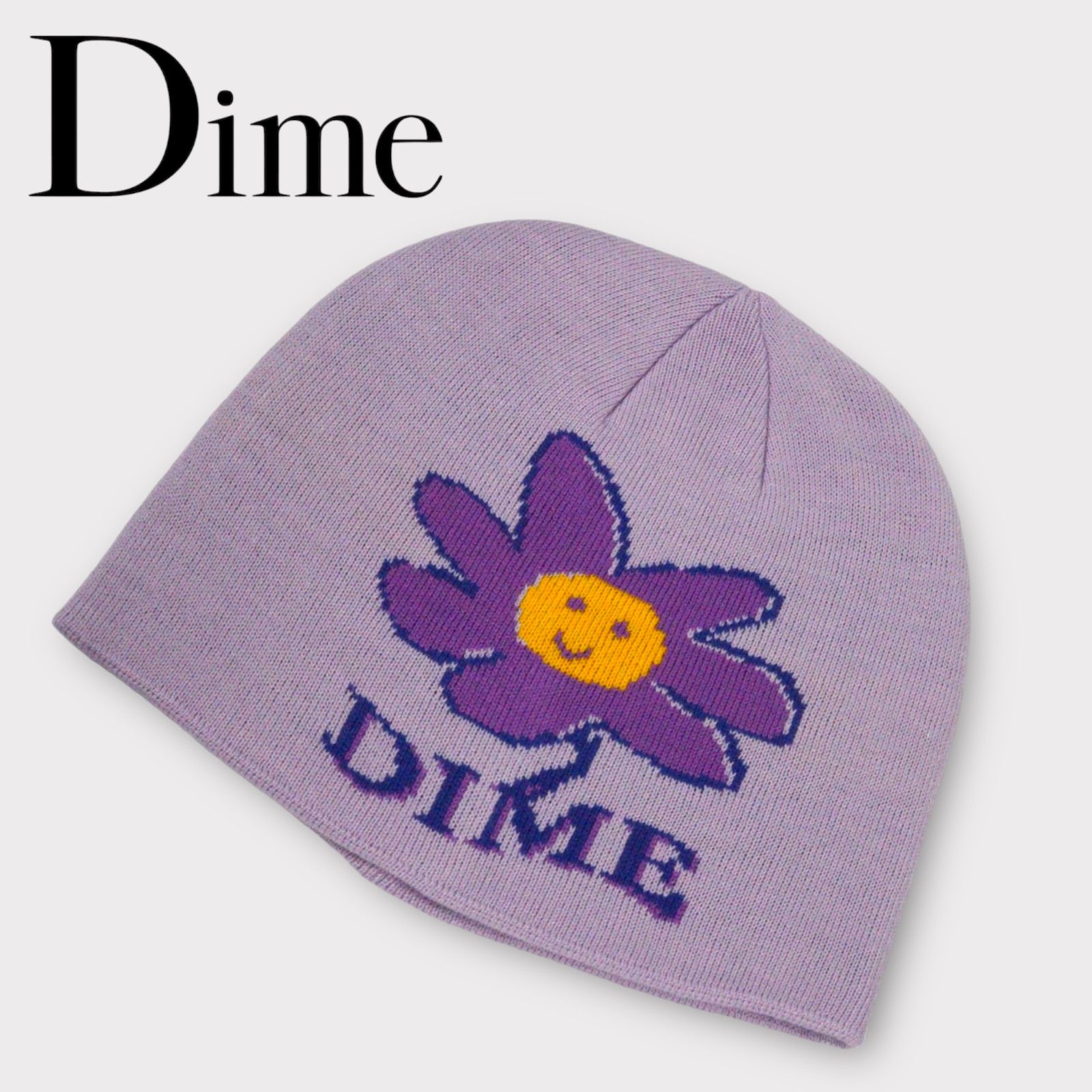 ◆DIME Cute Flower Skull Beanie ビーニー　グリーン　ダイムモンテリオール　スカルフラワービーニー　ニットキャップ　帽子　 ニット帽