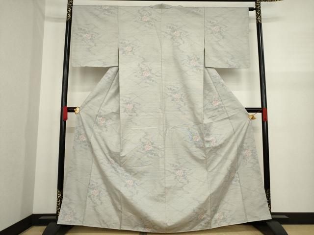 平和屋着物○本場大島紬 9マルキ 地空き 群鳥 ますいわ屋扱い