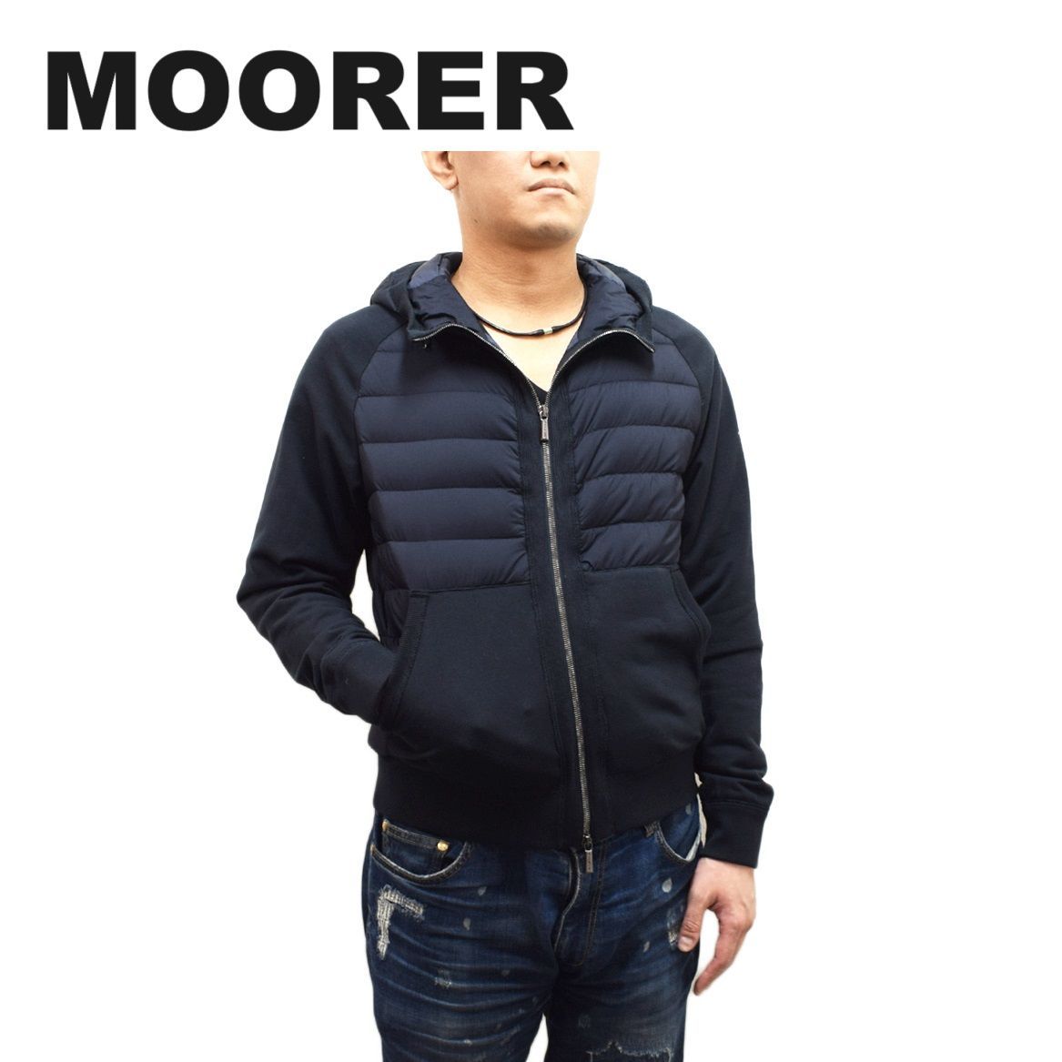 MOORER ムーレー CHIRICO-S3F BLUE NAVY ダウンジャケット ダウンパーカー メンズ