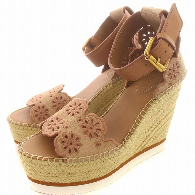 未使用】シーバイクロエウェッジソールサンダルエスパドリーユ厚底