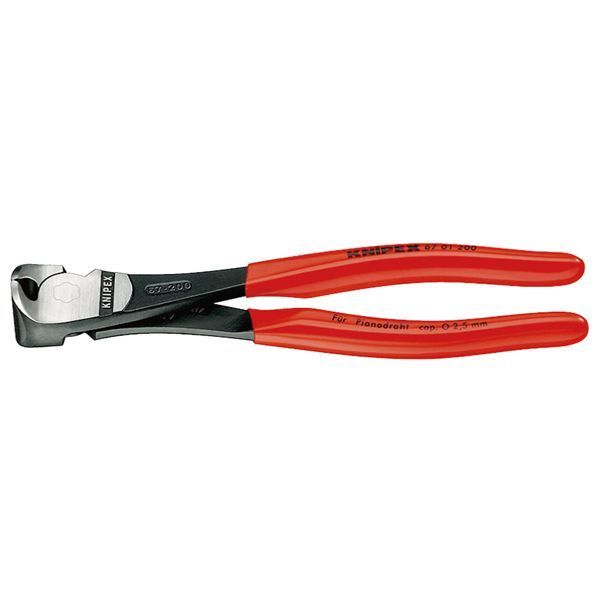 KNIPEX クニペックス ハイレバーエンドニッパー プラスチックコーティング 全長200mm 6701-200