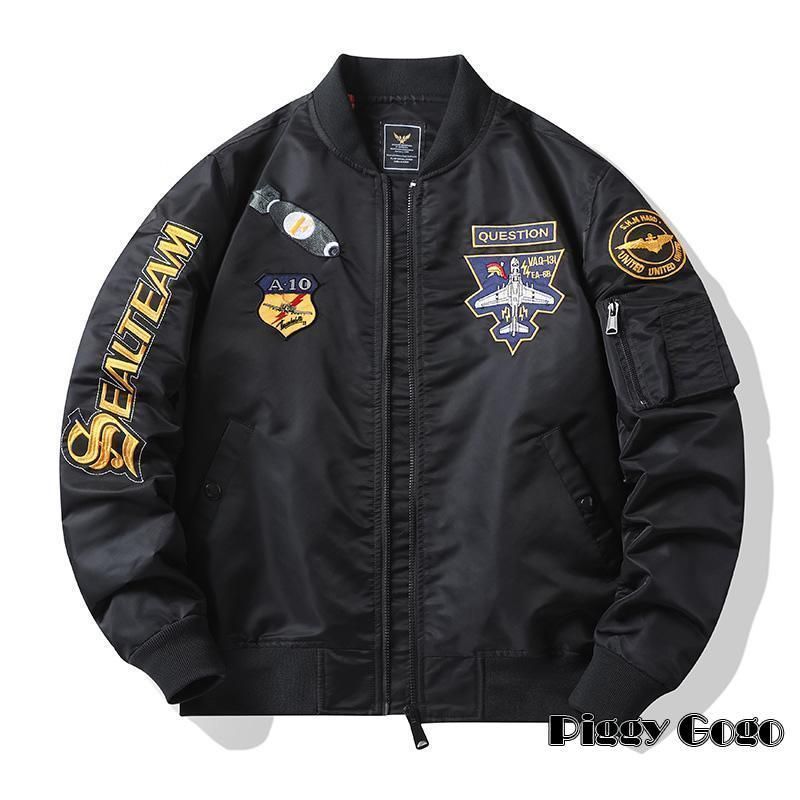 ma1 メンズ フライトジャケット ミリタリージャケット スタジャン おしゃれ ma-1 防風 防寒 中綿入り コート ジャンパー 立ち襟 刺繍 M?2XL