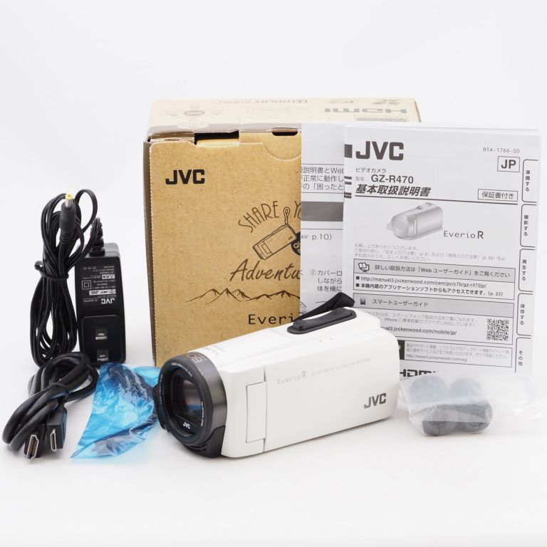 JVCKENWOOD JVC ビデオカメラ Everio R 防水 防塵 32GB シャインホワイト GZ-R470-W